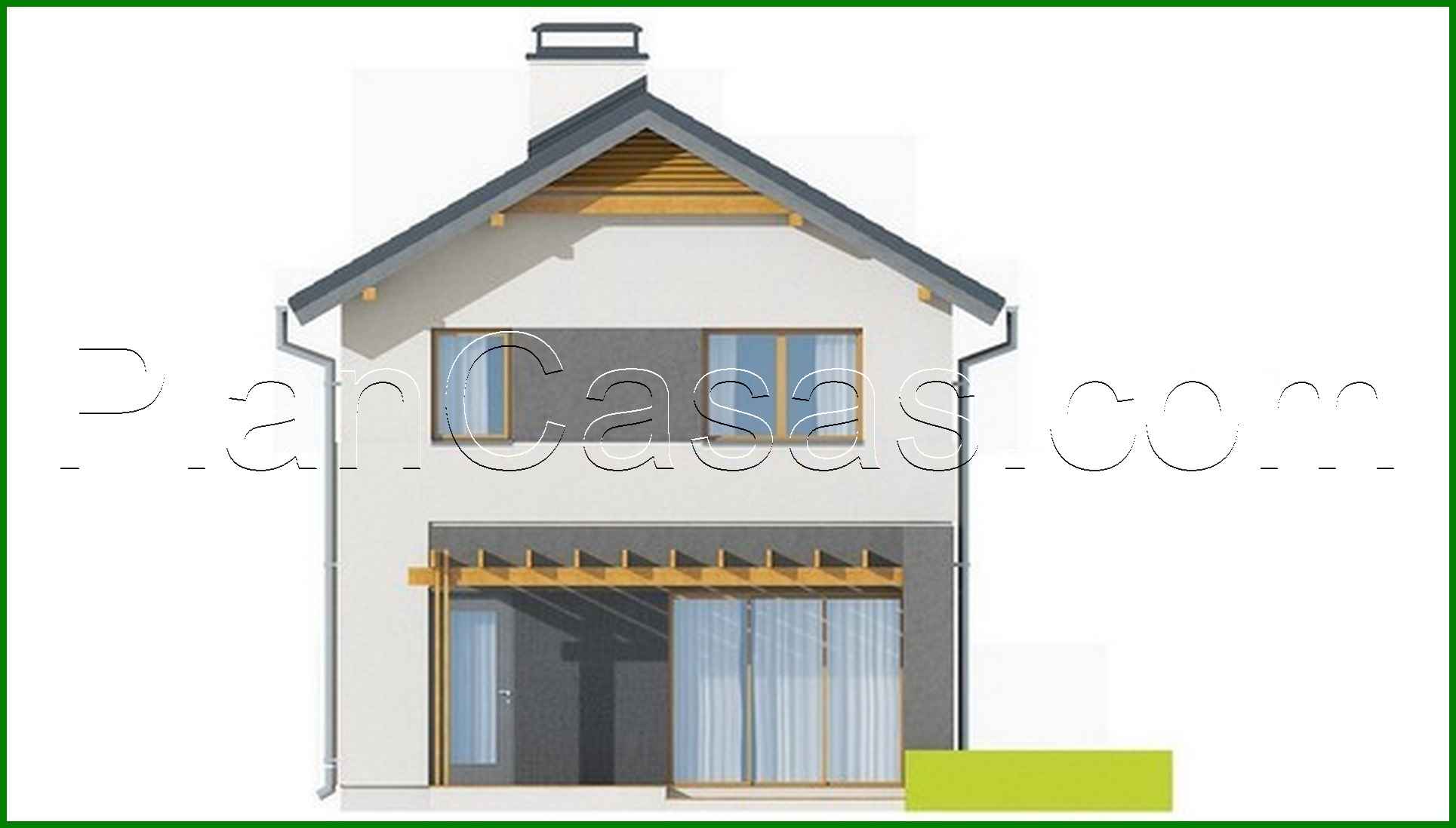 Galería de visualizaciones - Proyecto de una casa de campo de dos plantas para un terreno estrecho