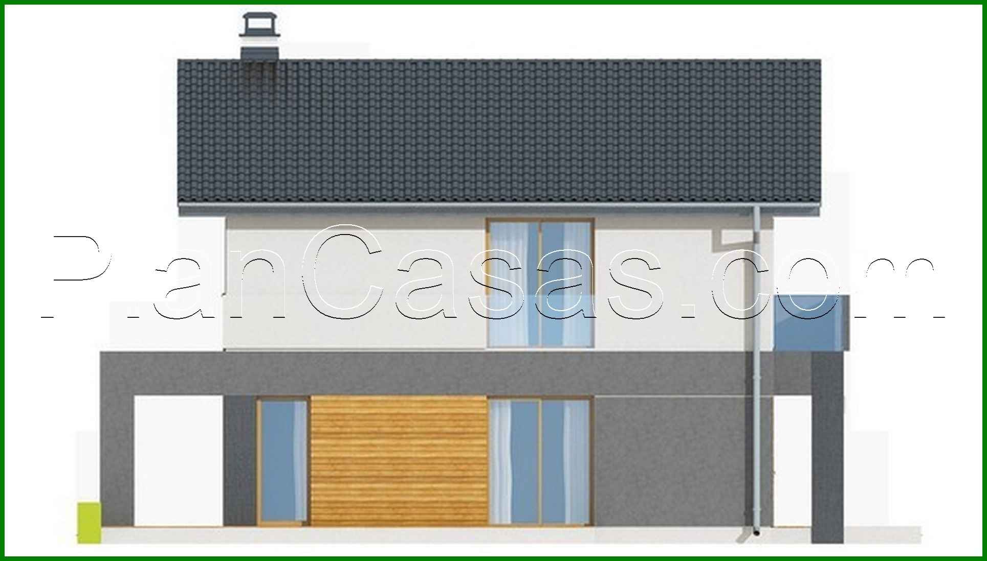 Galería de visualizaciones - Proyecto de una casa de campo de dos plantas para un terreno estrecho