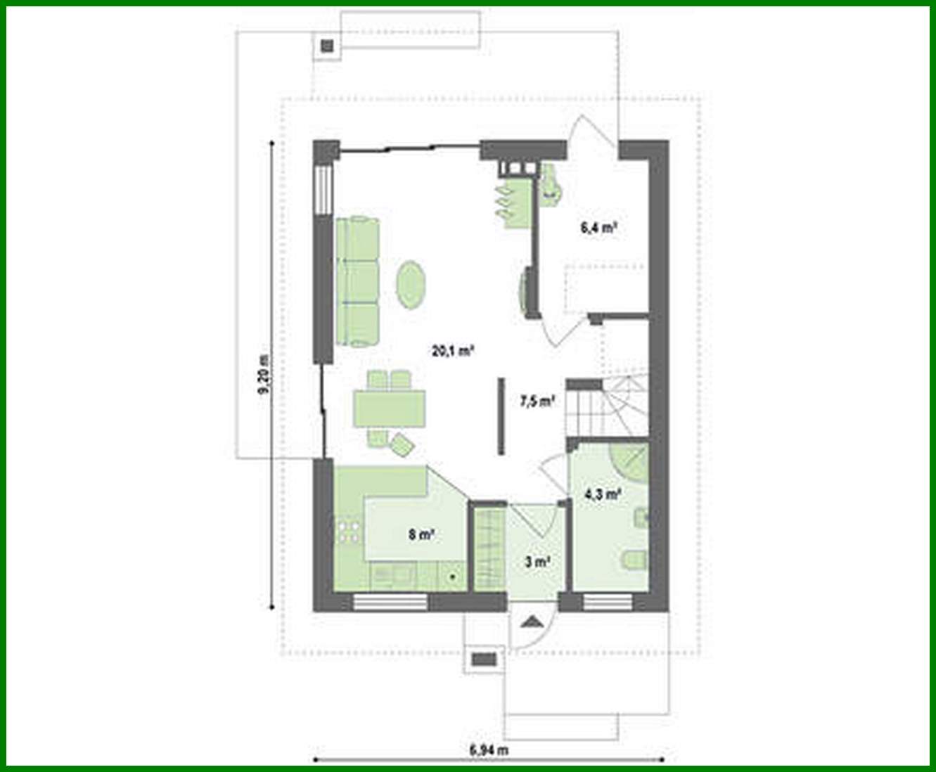 Galería de visualizaciones - Proyecto de una casa de campo de dos plantas para un terreno estrecho