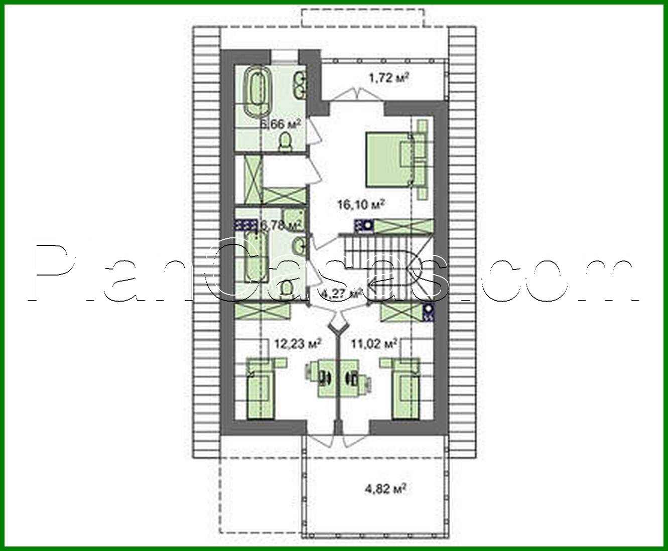 Galería de visualizaciones - Proyecto de una casa para un terreno estrecho, con garaje y terraza encima