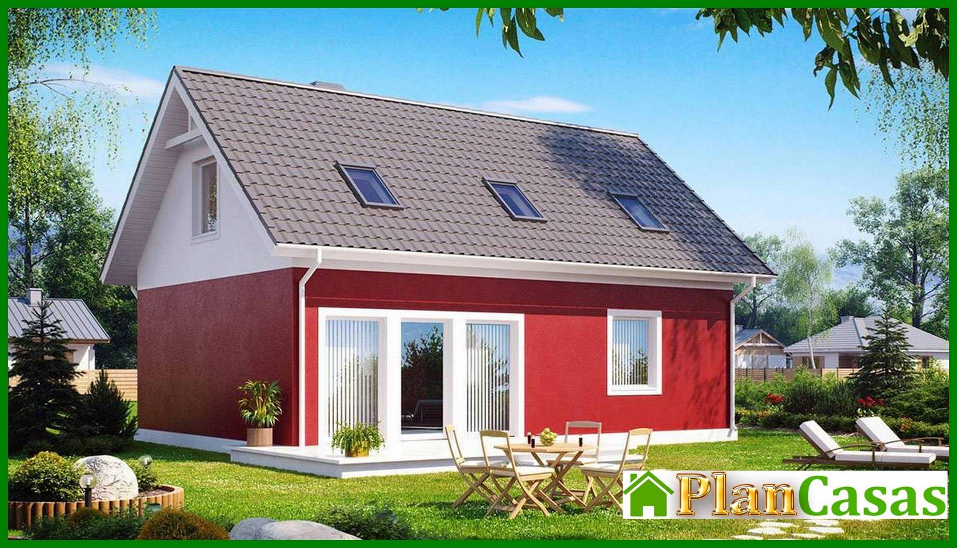 Project of a house with an attic for a small plot