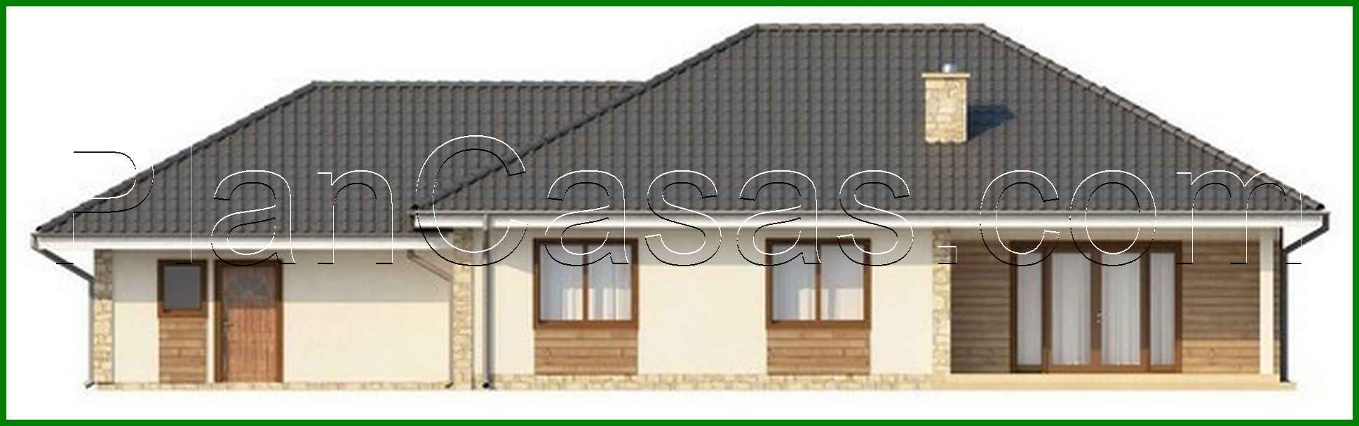 Galería de visualizaciones - Proyecto de casa de una planta con un gran garaje