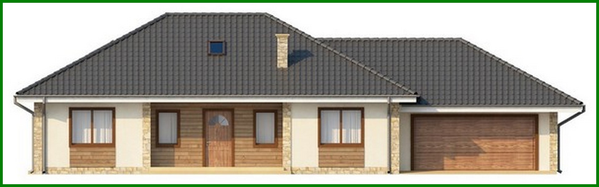 Galería de visualizaciones - Proyecto de casa de una planta con un gran garaje