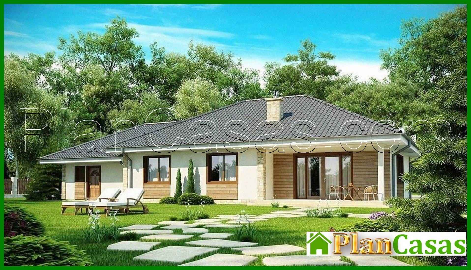 Proyecto de casa de una planta con un gran garaje