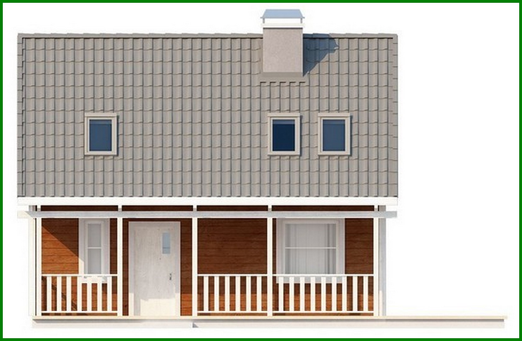 Galería de visualizaciones - Proyecto de una casa de campo pequeña con terraza frontal