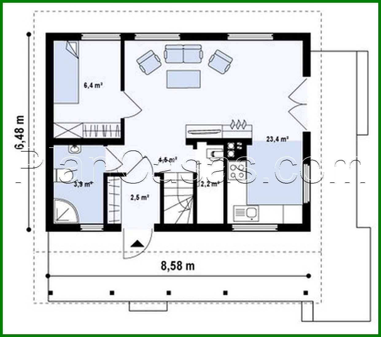 Galería de visualizaciones - Proyecto de una casa de campo pequeña con terraza frontal