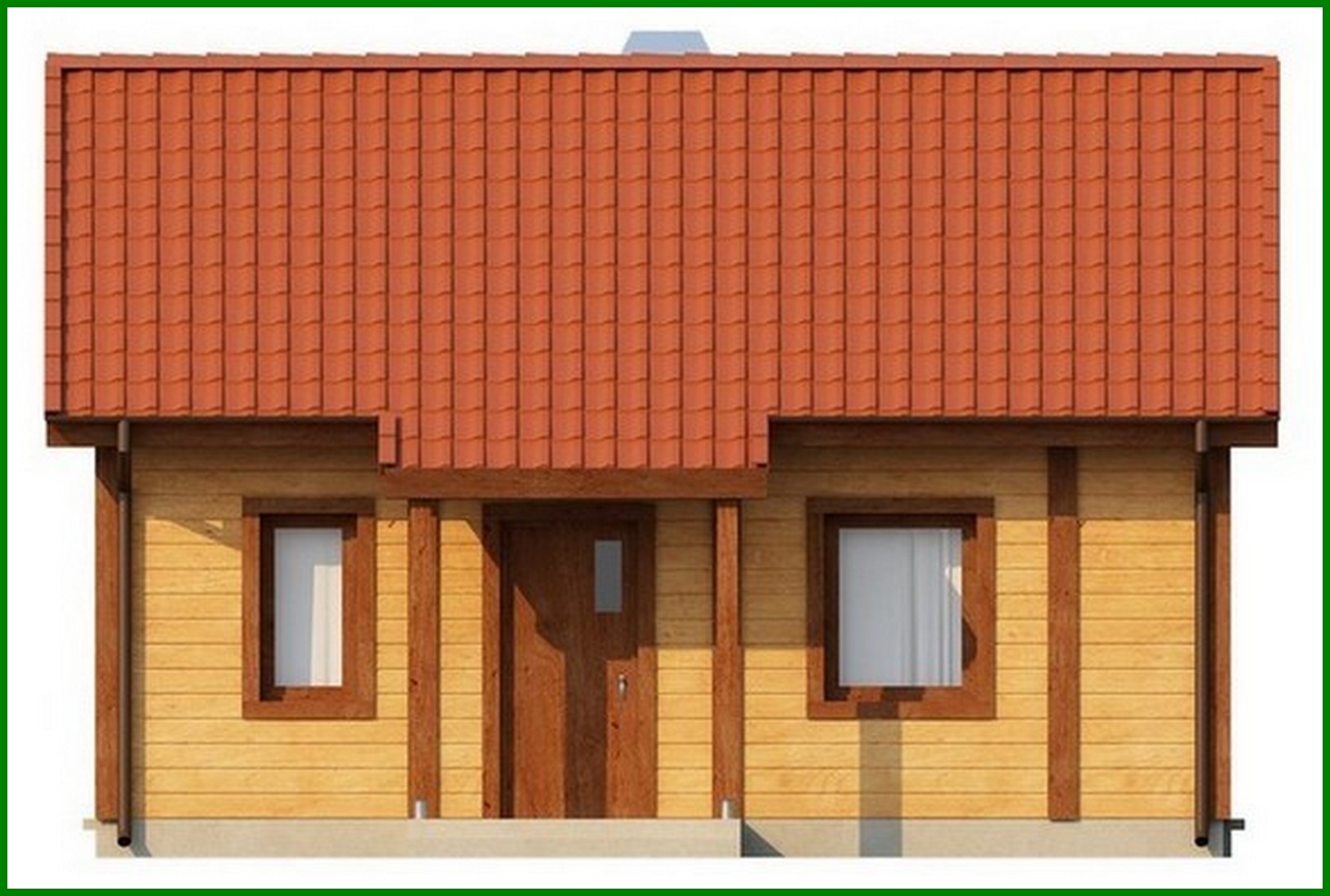 Visualization gallery - The project of a small budget one-story house with a wooden facade