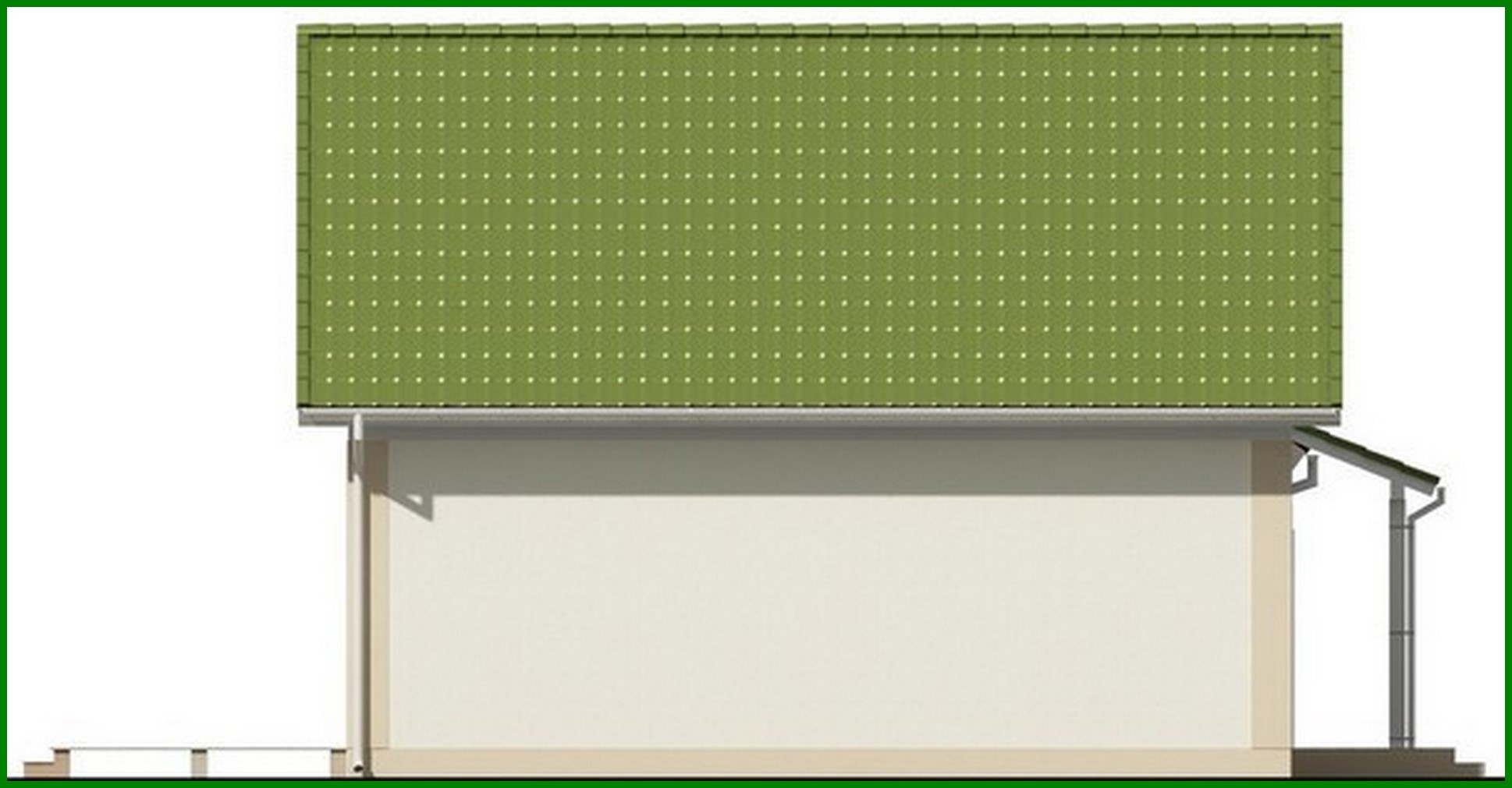 Visualization gallery - One-storey house project with attic, garage and green roof