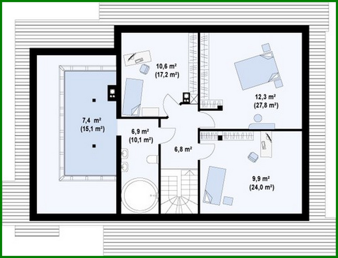 Visualization gallery - House project with garage, corner terrace