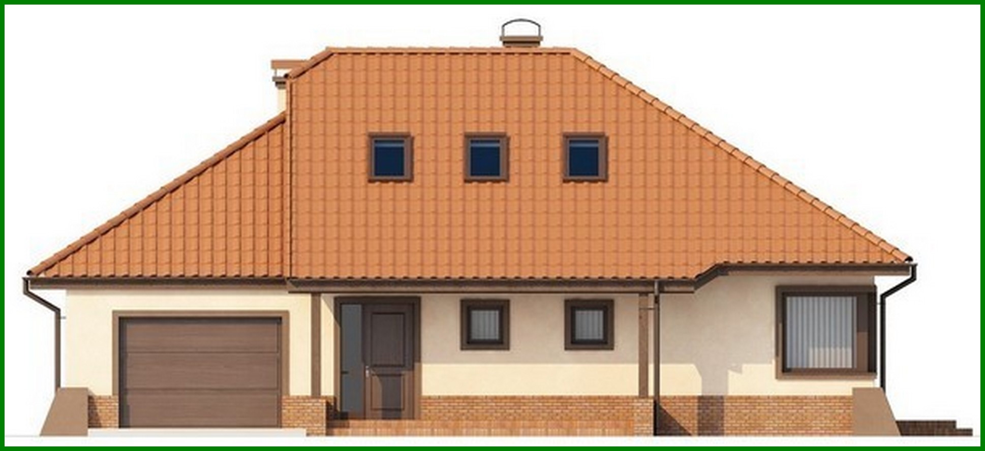 Visualization gallery - House project with garage, corner terrace