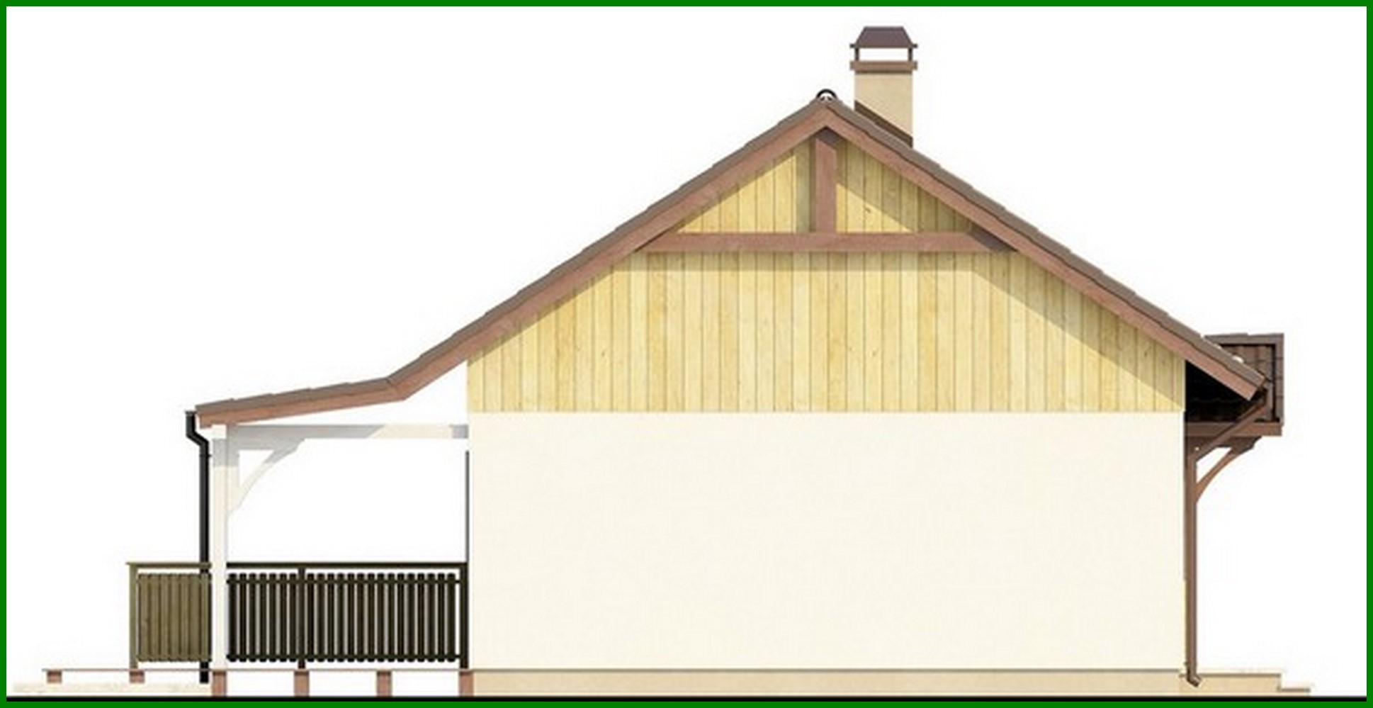 Galería de visualizaciones - Proyecto de una casa pequeña con terraza cubierta