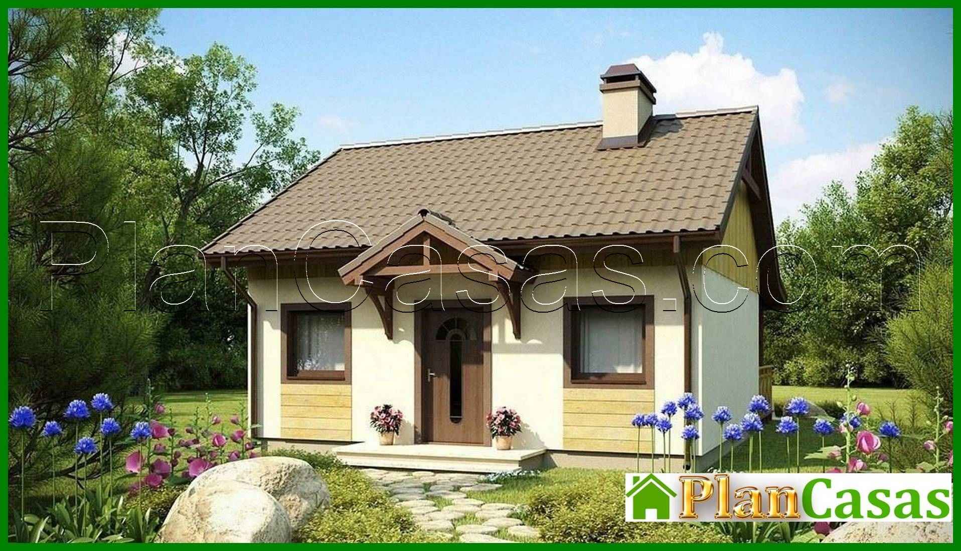 Proyecto de una casa pequeña con terraza cubierta