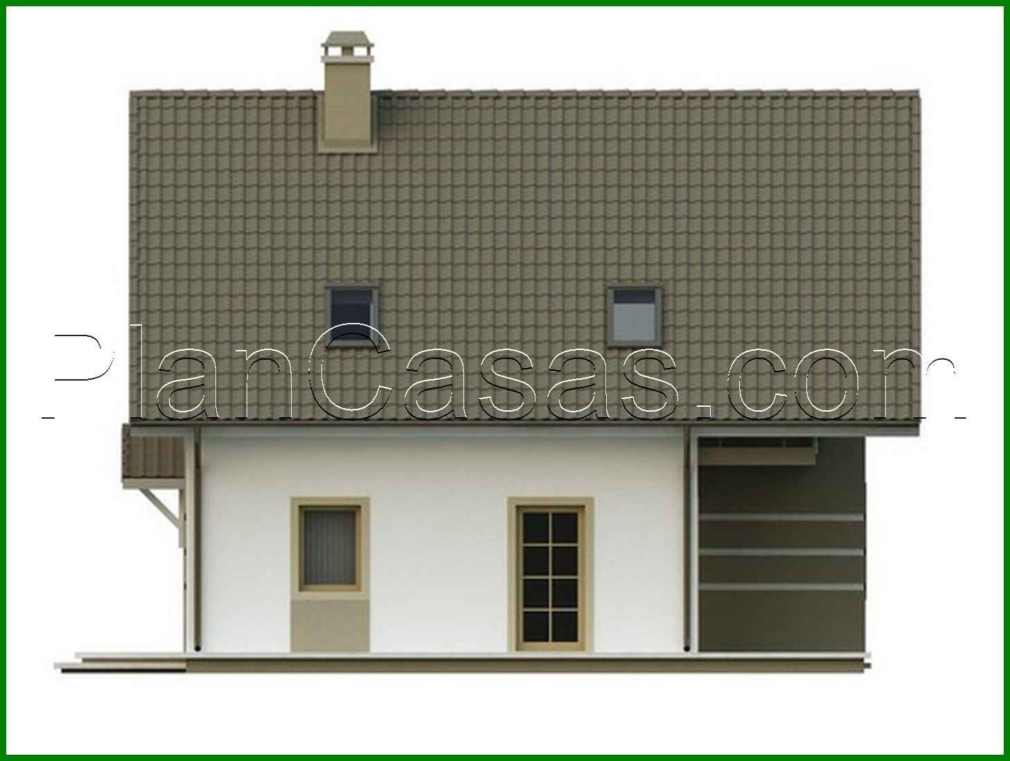 Galería de visualizaciones - Proyecto de una casa de campo elegante y económica con ático