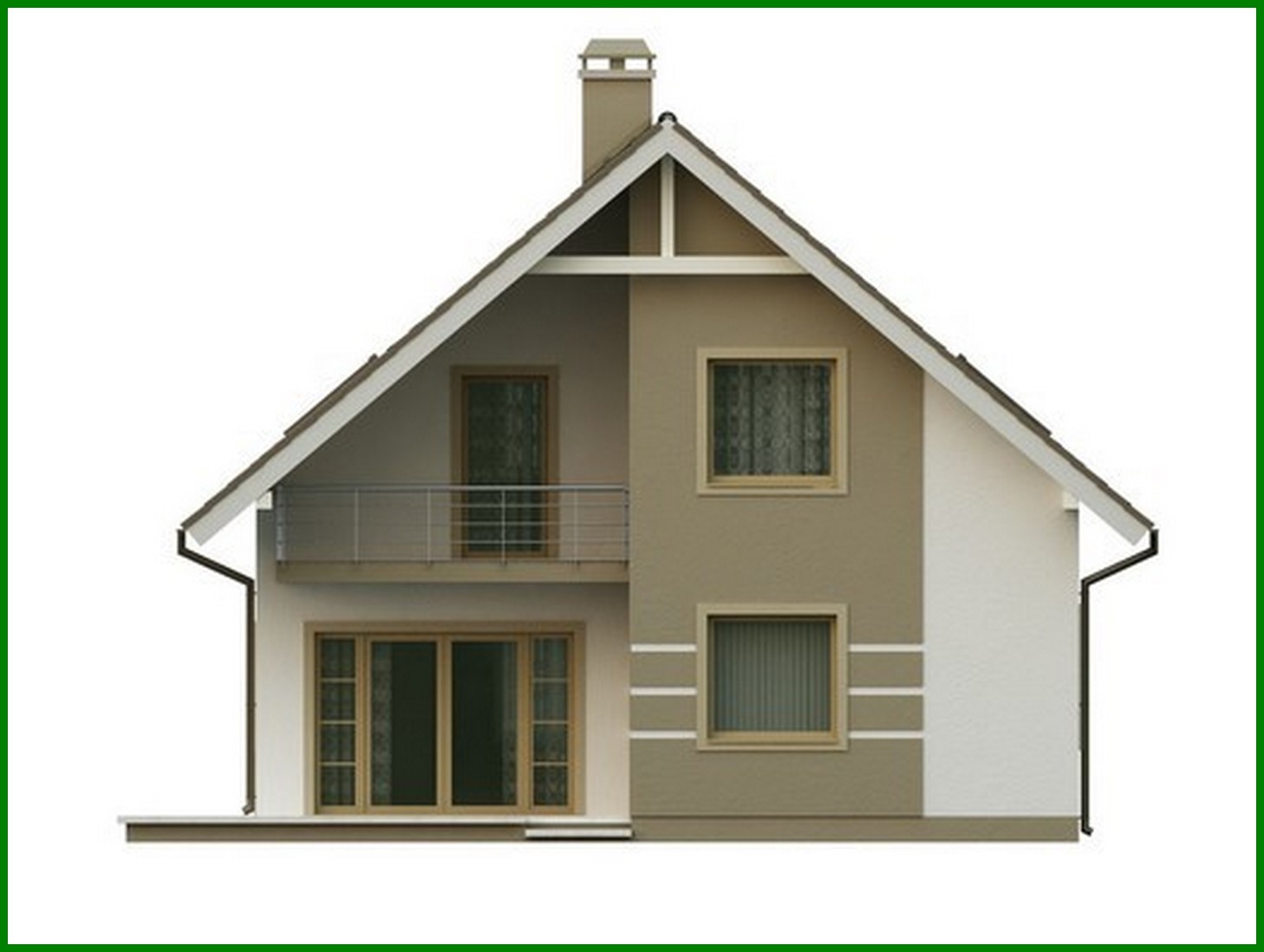 Galería de visualizaciones - Proyecto de una casa de campo elegante y económica con ático