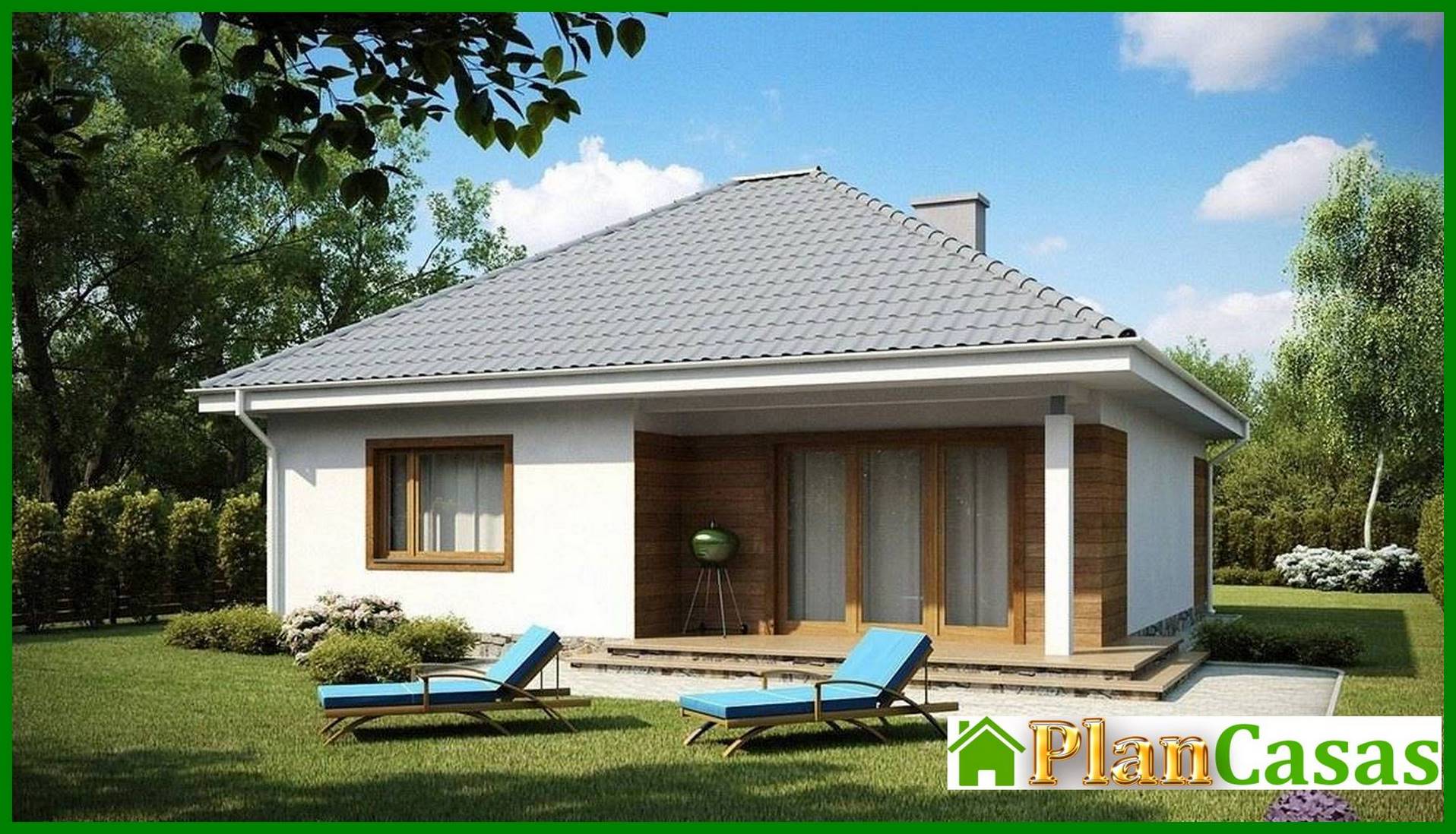 One-storey house project with a covered terrace