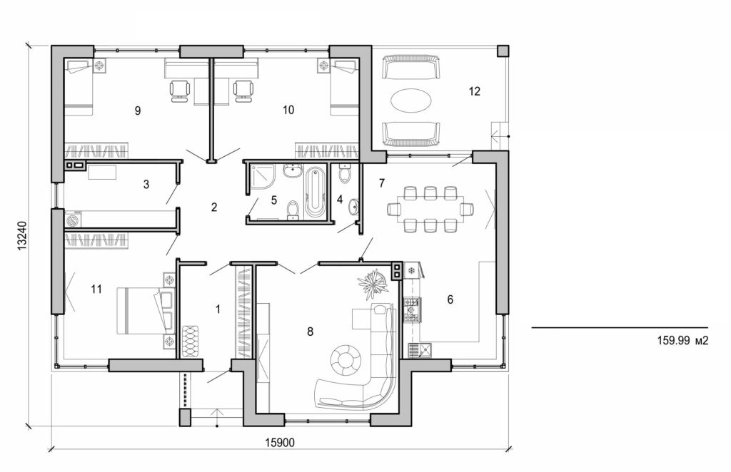 Galería de visualizaciones - Casa de una planta