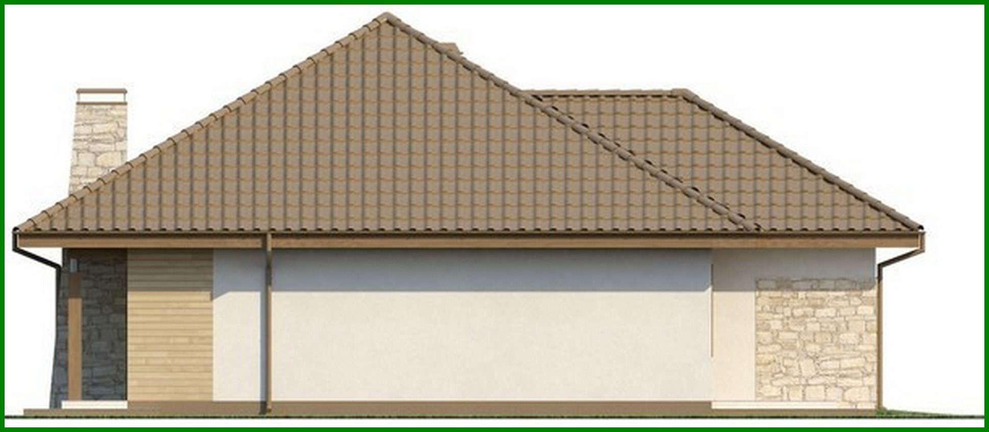 Galería de visualizaciones - Proyecto de una gran casa de campo de una planta con garaje para dos coches