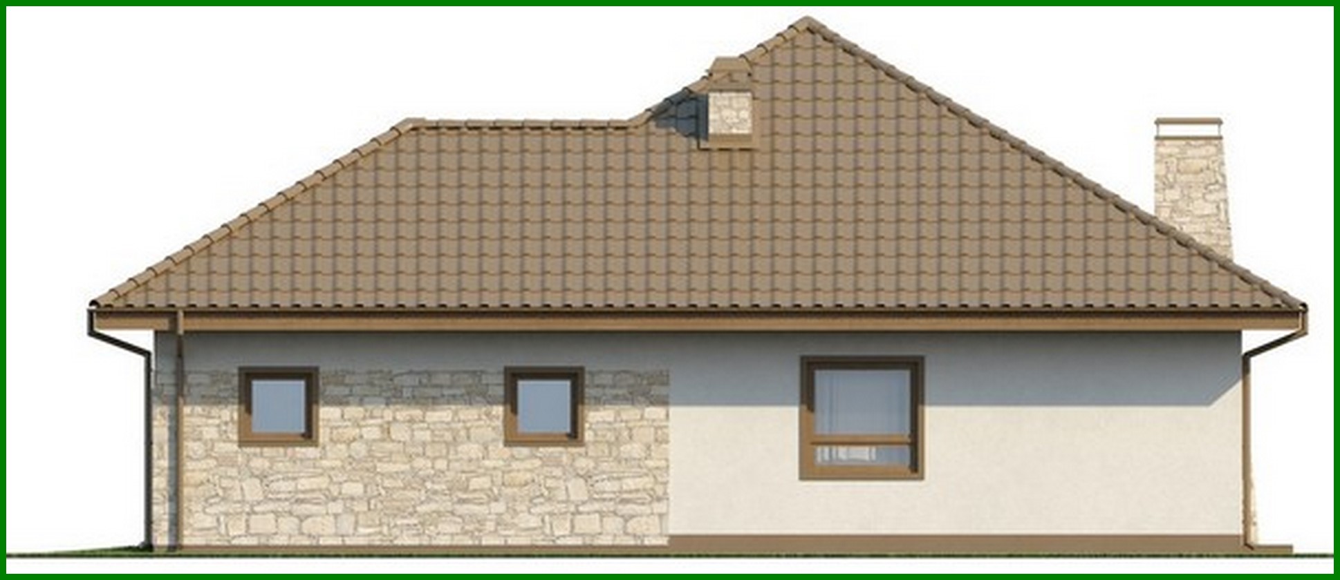 Galería de visualizaciones - Proyecto de una gran casa de campo de una planta con garaje para dos coches