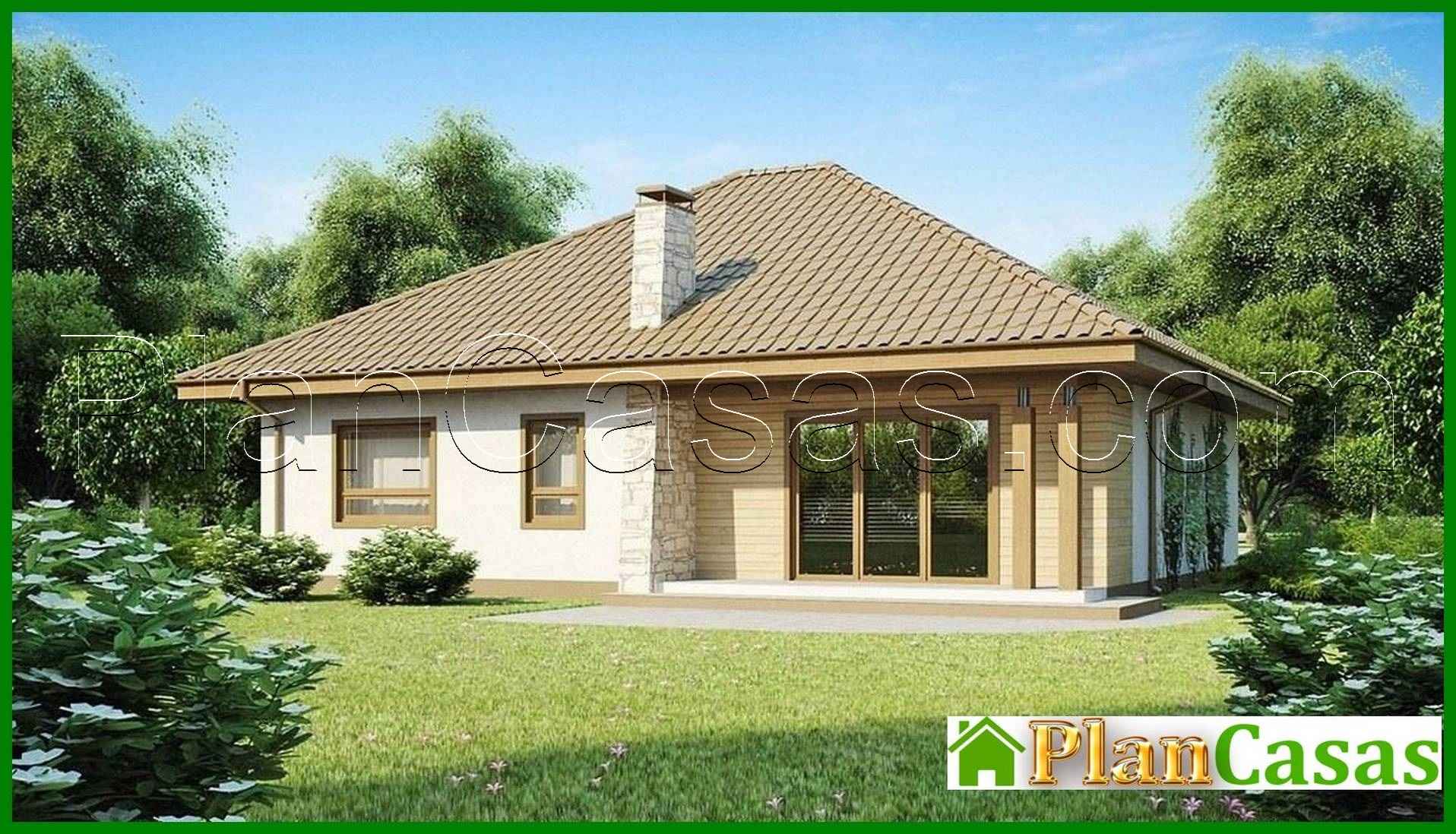 Galería de visualizaciones - Proyecto de una gran casa de campo de una planta con garaje para dos coches