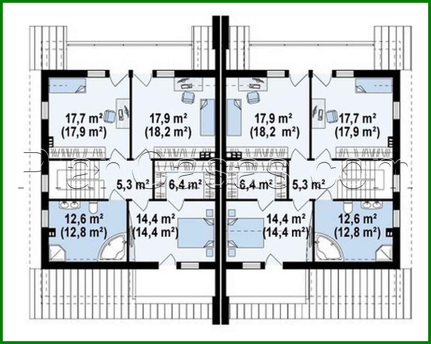 Galería de visualizaciones - Proyecto de una casa para dos familias con garaje