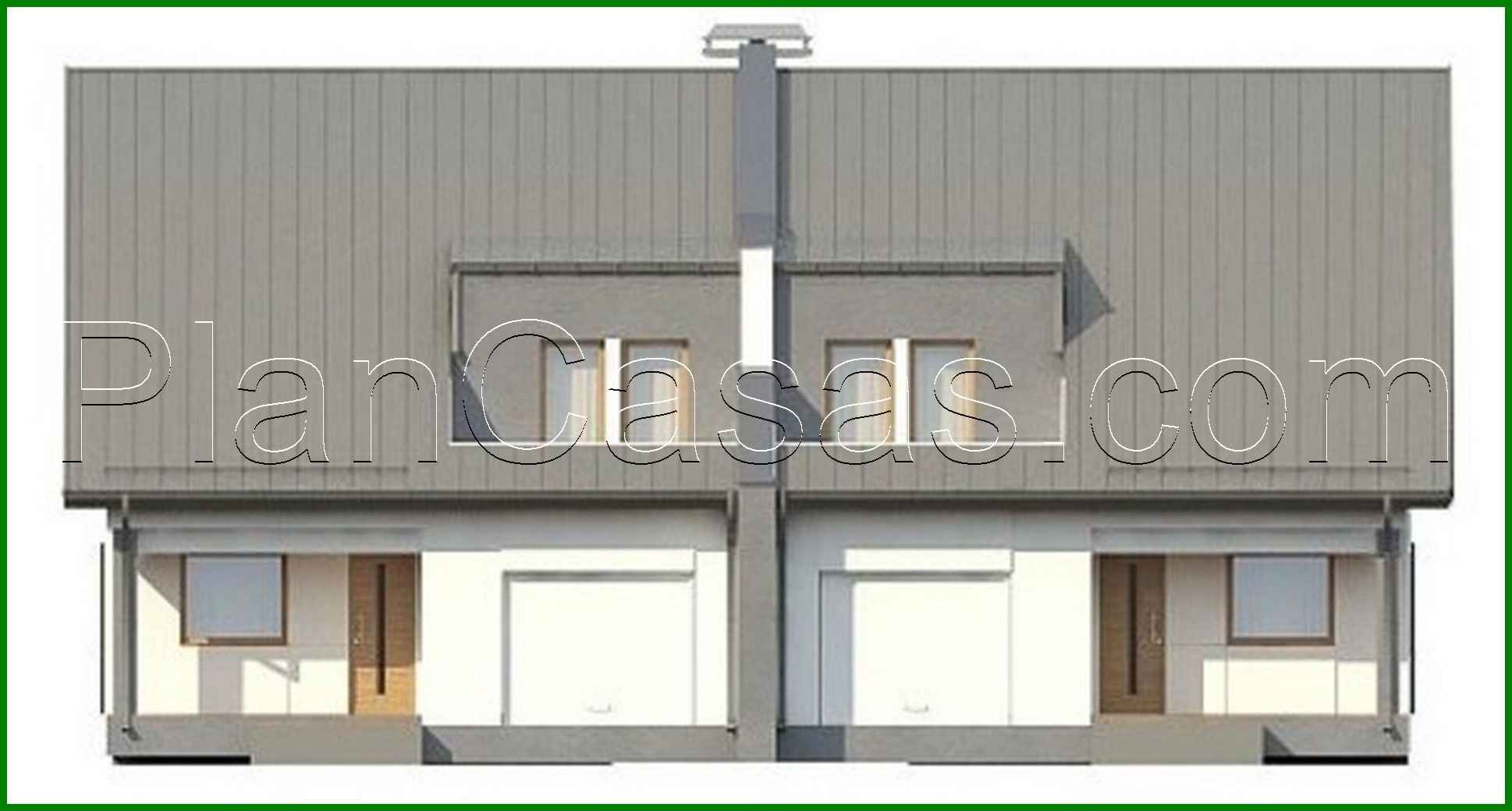 Galería de visualizaciones - Proyecto de una casa para dos familias con garaje