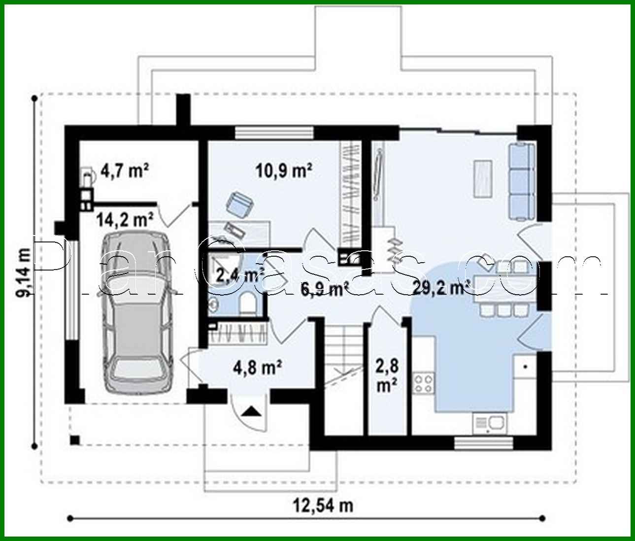 Galería de visualizaciones - Proyecto de una casa pequeña con ático y garaje