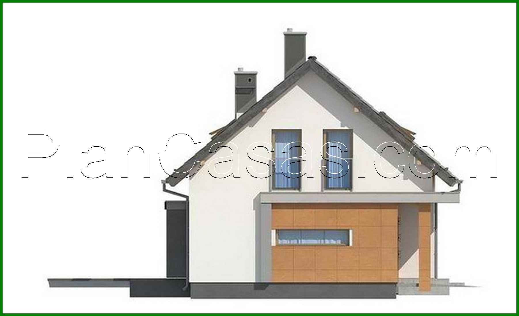 Galería de visualizaciones - Proyecto de una casa pequeña con ático y garaje