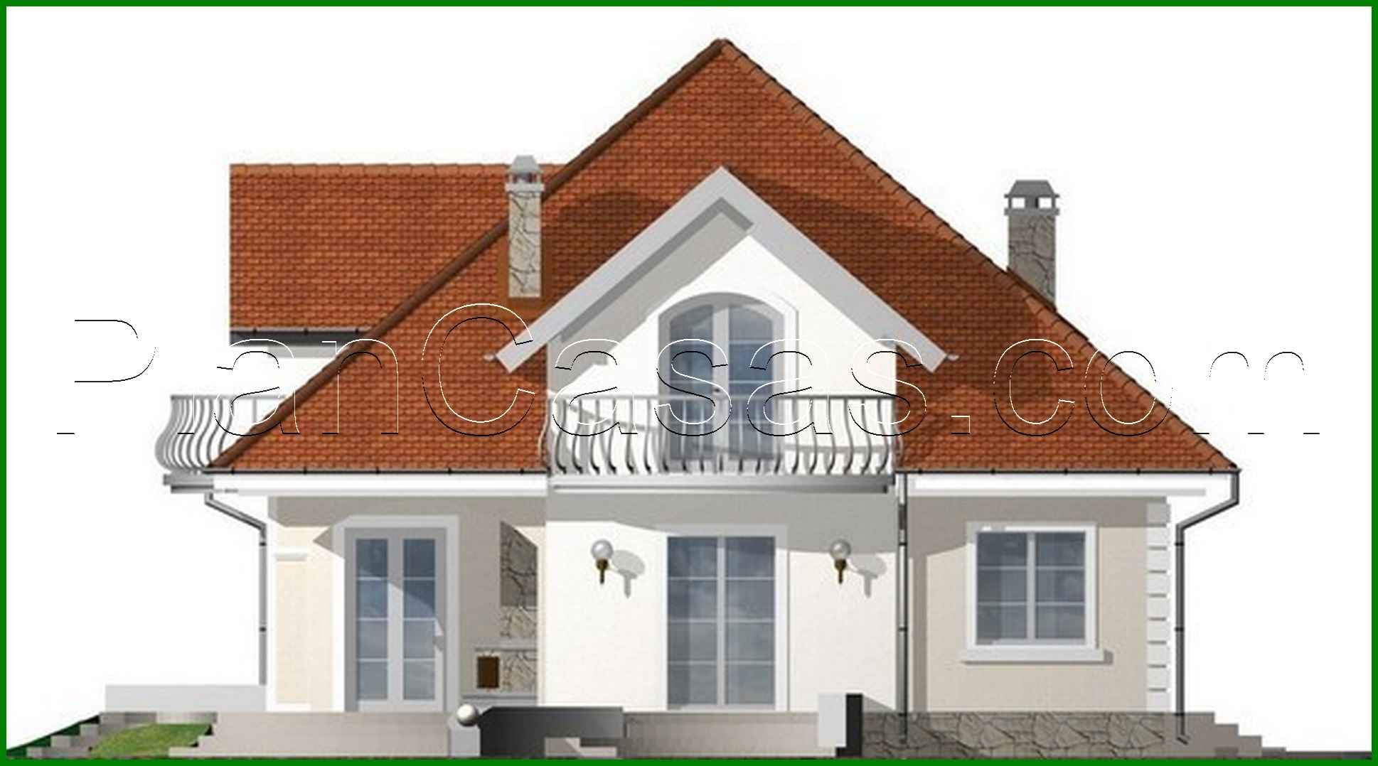 Galería de visualizaciones - Proyecto de una casa de campo con ático y fachada de ladrillo