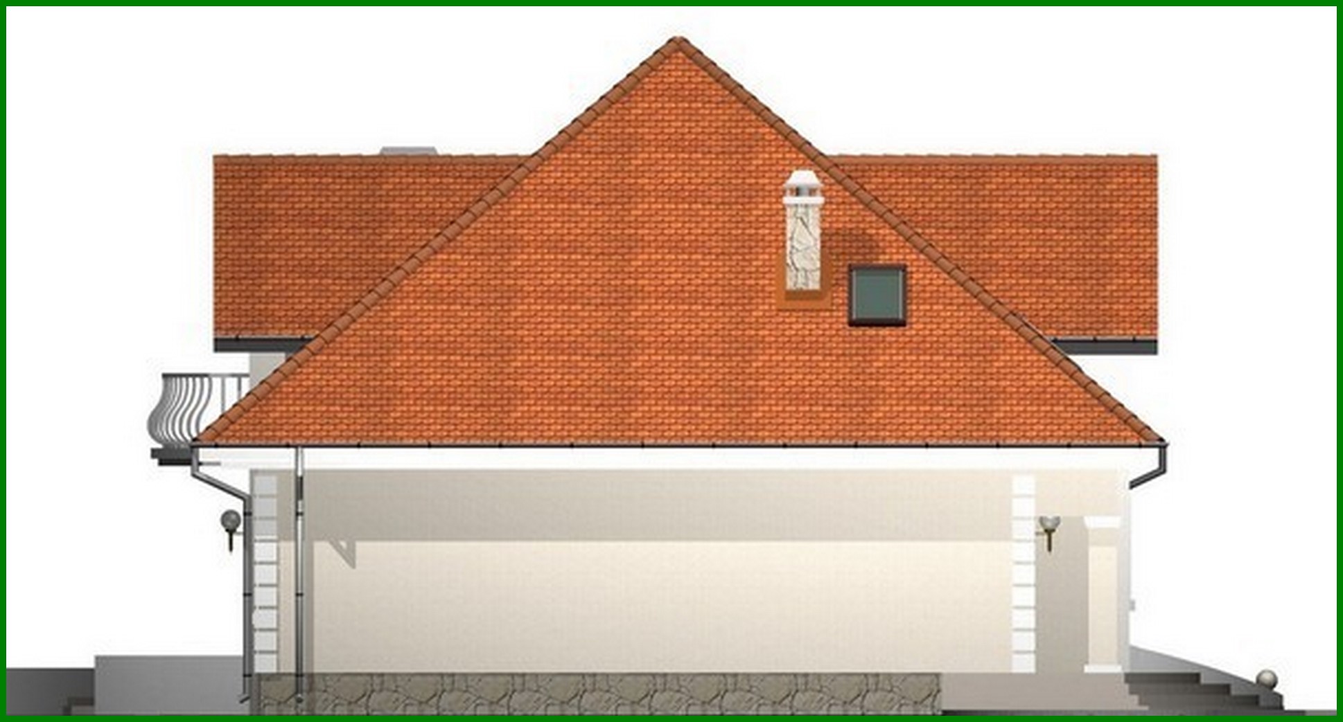 Galería de visualizaciones - Proyecto de una casa de campo con ático y fachada de ladrillo