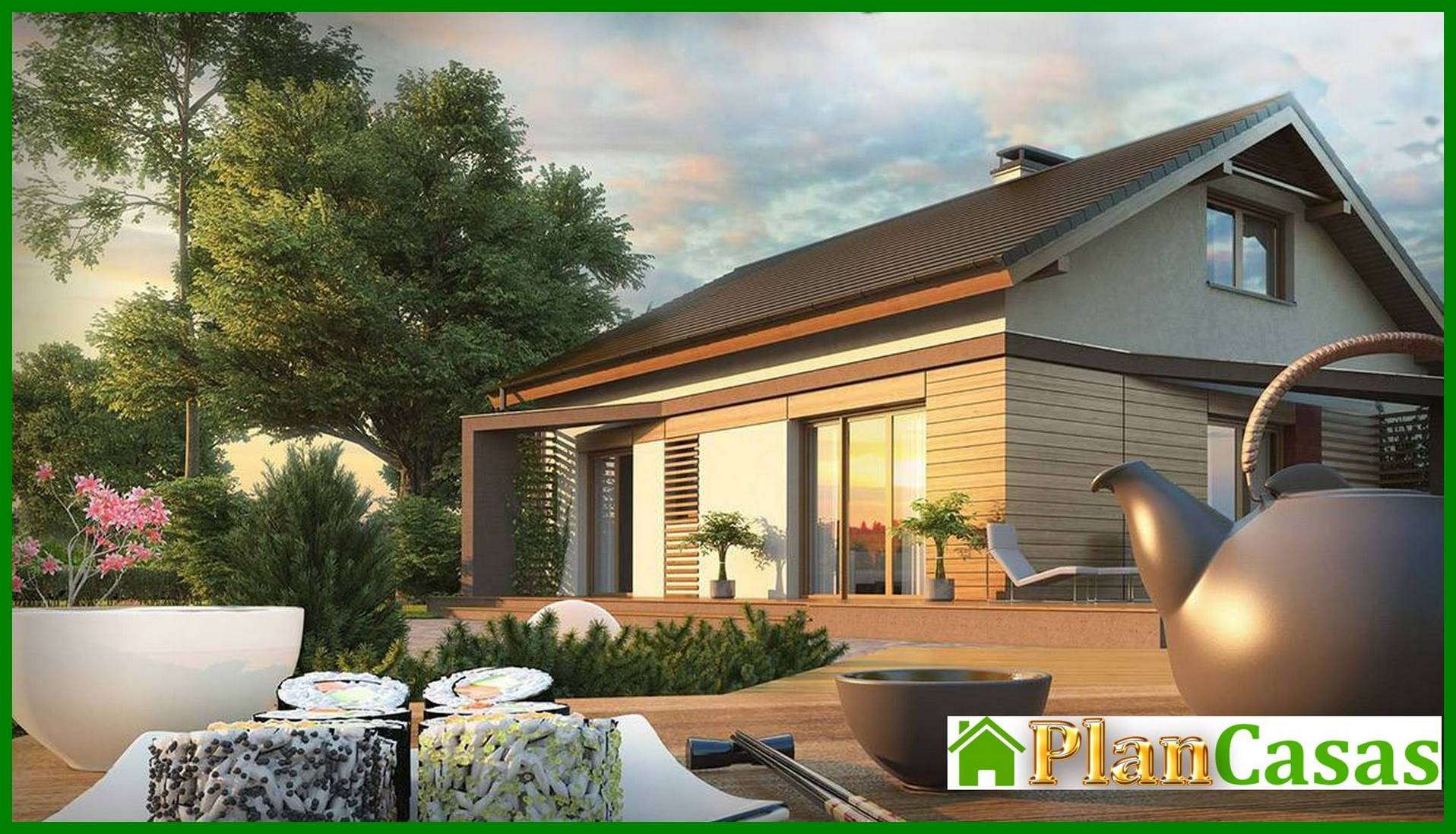 Galería de visualizaciones - Proyecto de una casa de campo clásica de una planta con ático y techo a dos aguas