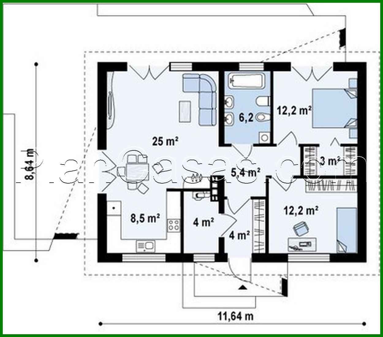 Galería de visualizaciones - Proyecto de una casa de campo clásica de una planta con ático y techo a dos aguas