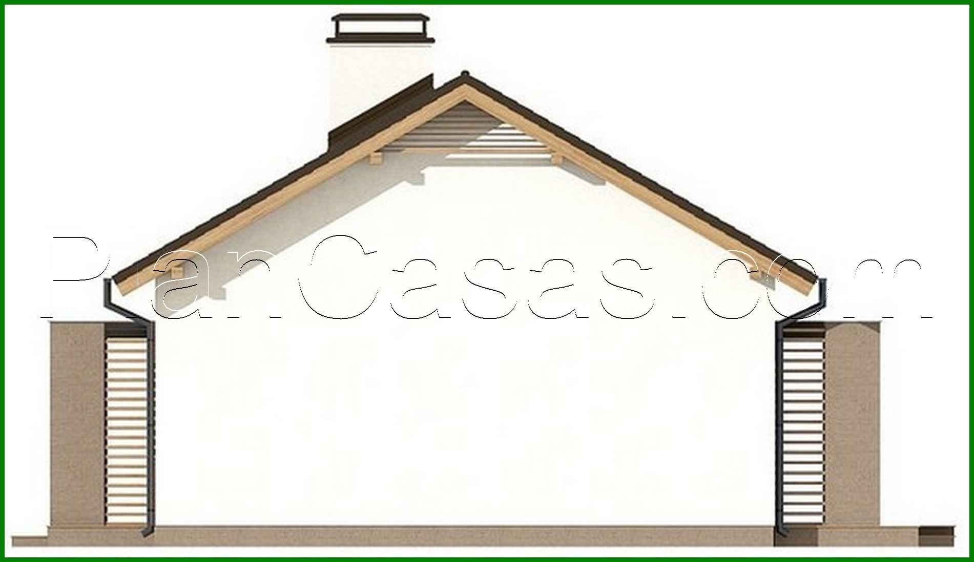 Galería de visualizaciones - Proyecto de una casa de campo clásica de una planta con ático y techo a dos aguas