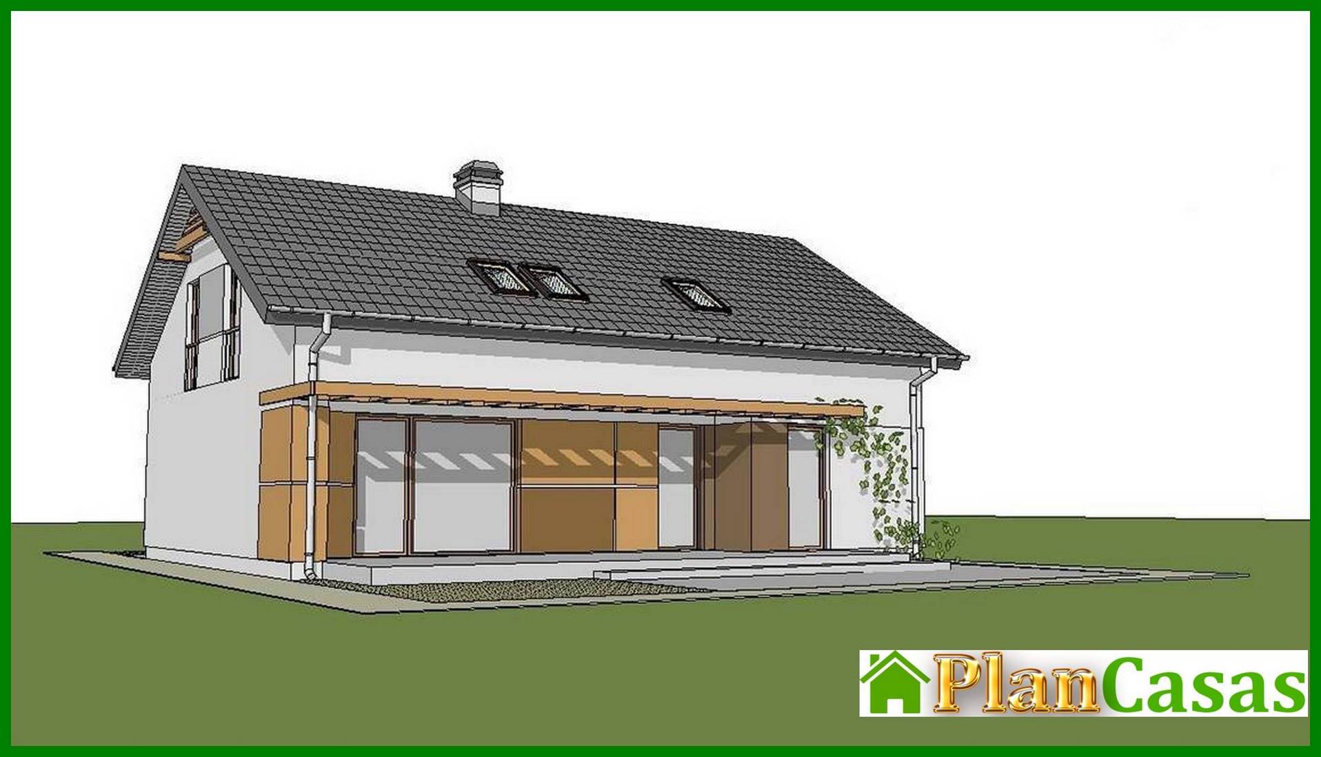 Galería de visualizaciones - Proyecto de casa con ático y habitaciones de invitados en la planta baja