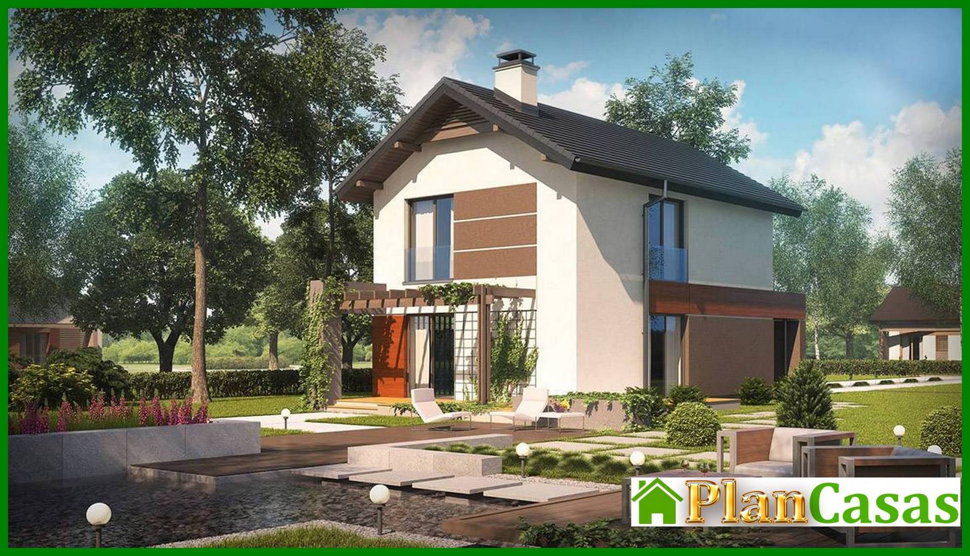 Galería de visualizaciones - Proyecto de una casa de campo de dos plantas con garaje