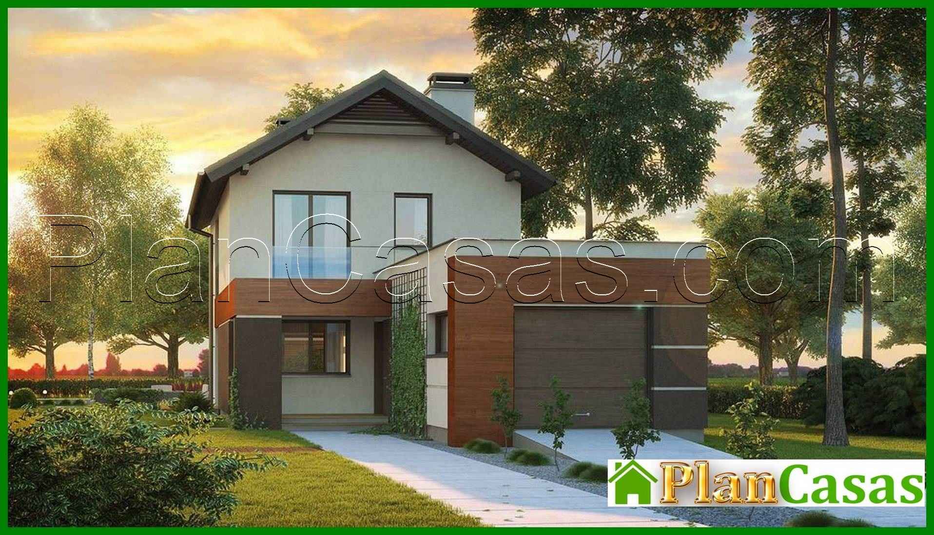 The project of a two-story cottage with a garage house plan