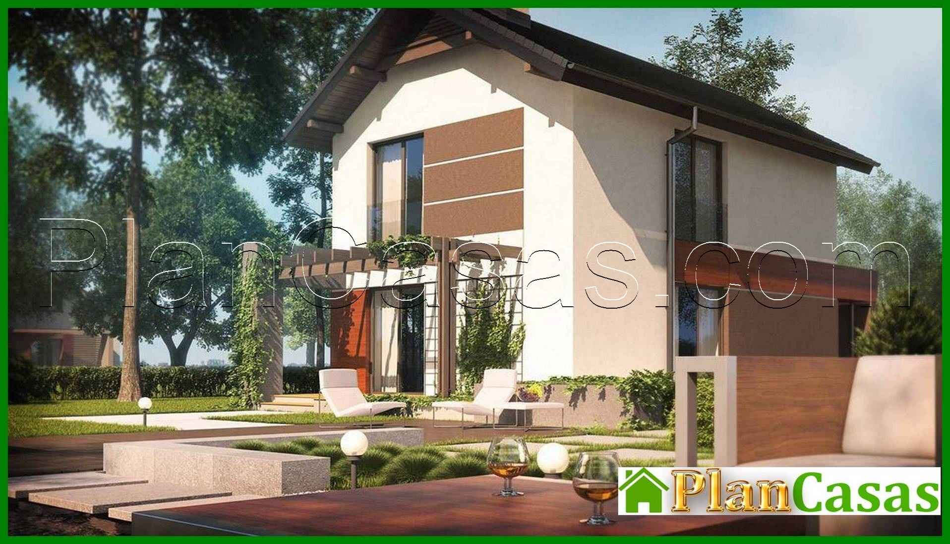 Galería de visualizaciones - Proyecto de una casa de campo de dos plantas con garaje