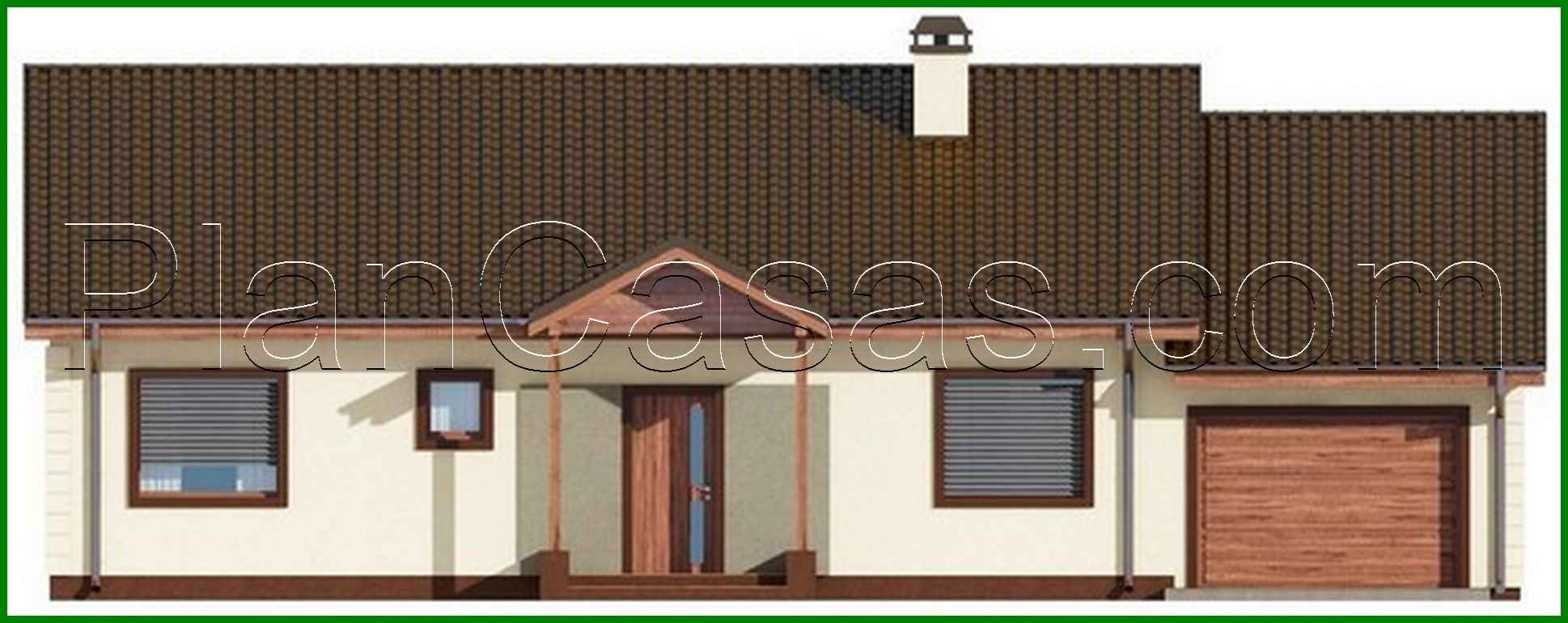 Galería de visualizaciones - Proyecto de una casa de campo de una planta con garaje