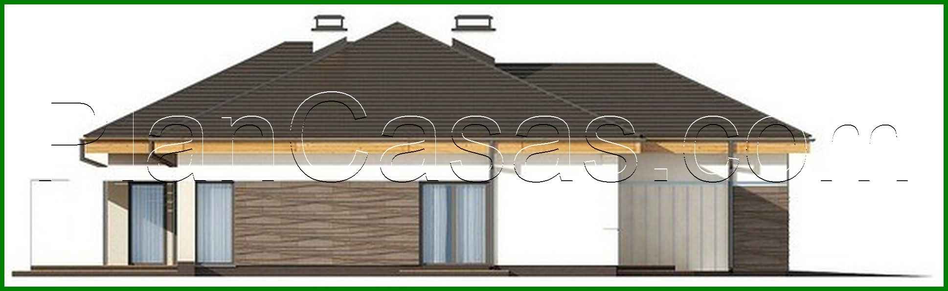 Galería de visualizaciones - Proyecto de una casa de una planta con garaje para dos coches