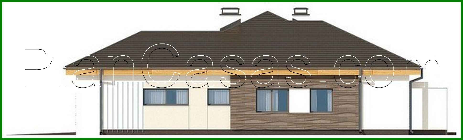 Galería de visualizaciones - Proyecto de una casa de una planta con garaje para dos coches