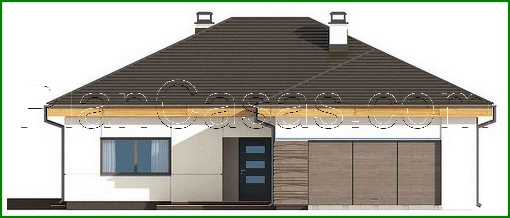 Galería de visualizaciones - Proyecto de una casa de una planta con garaje para dos coches