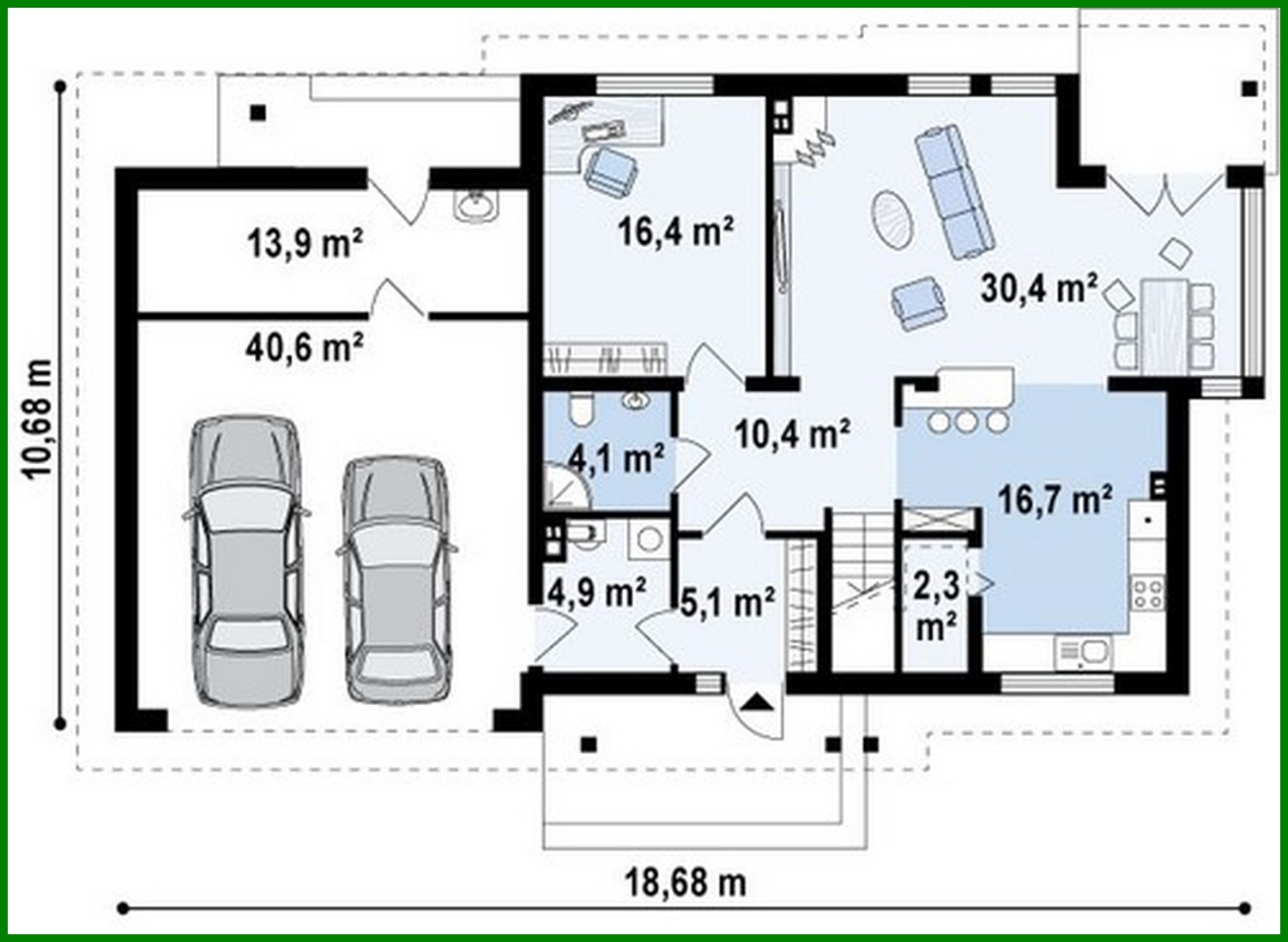 Galería de visualizaciones - Proyecto de una casa de campo de dos plantas con garaje para dos coches