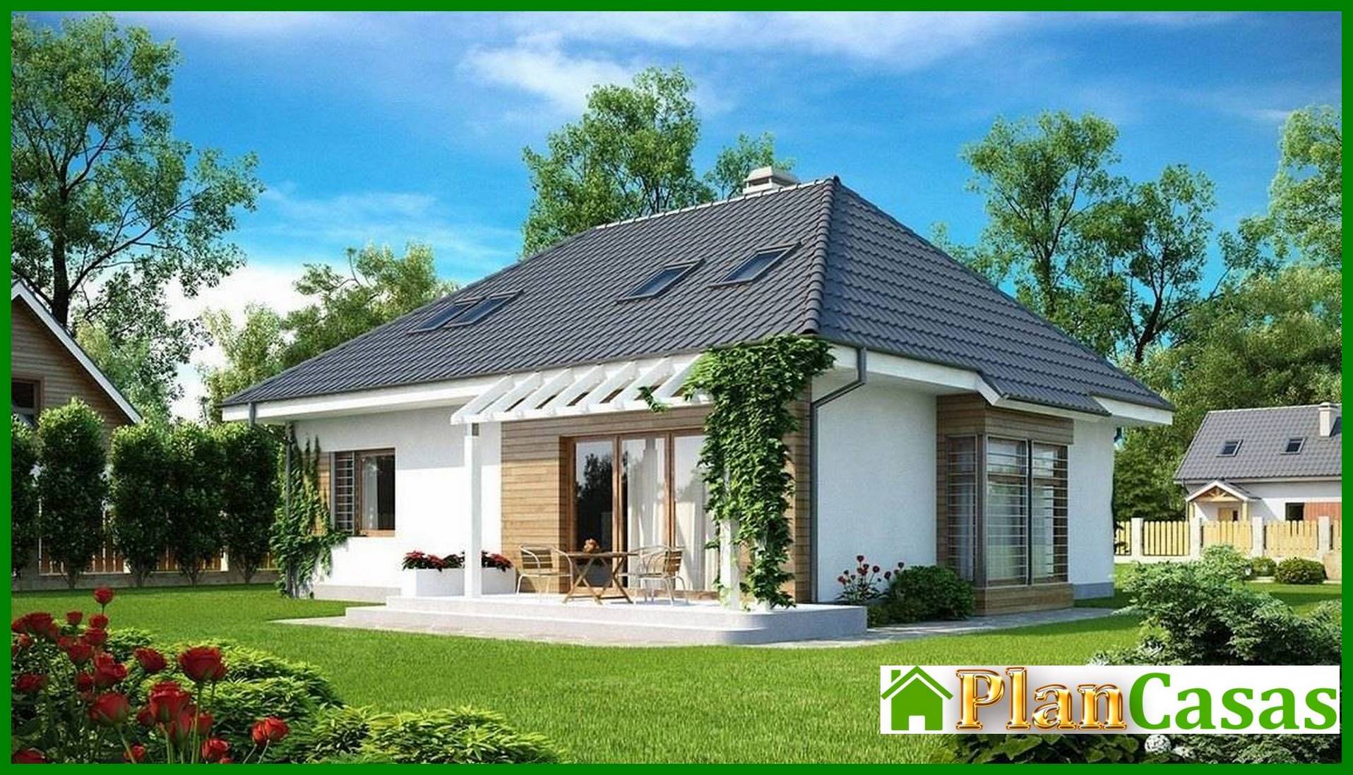 House project with an attic and an additional small bedroom house plan