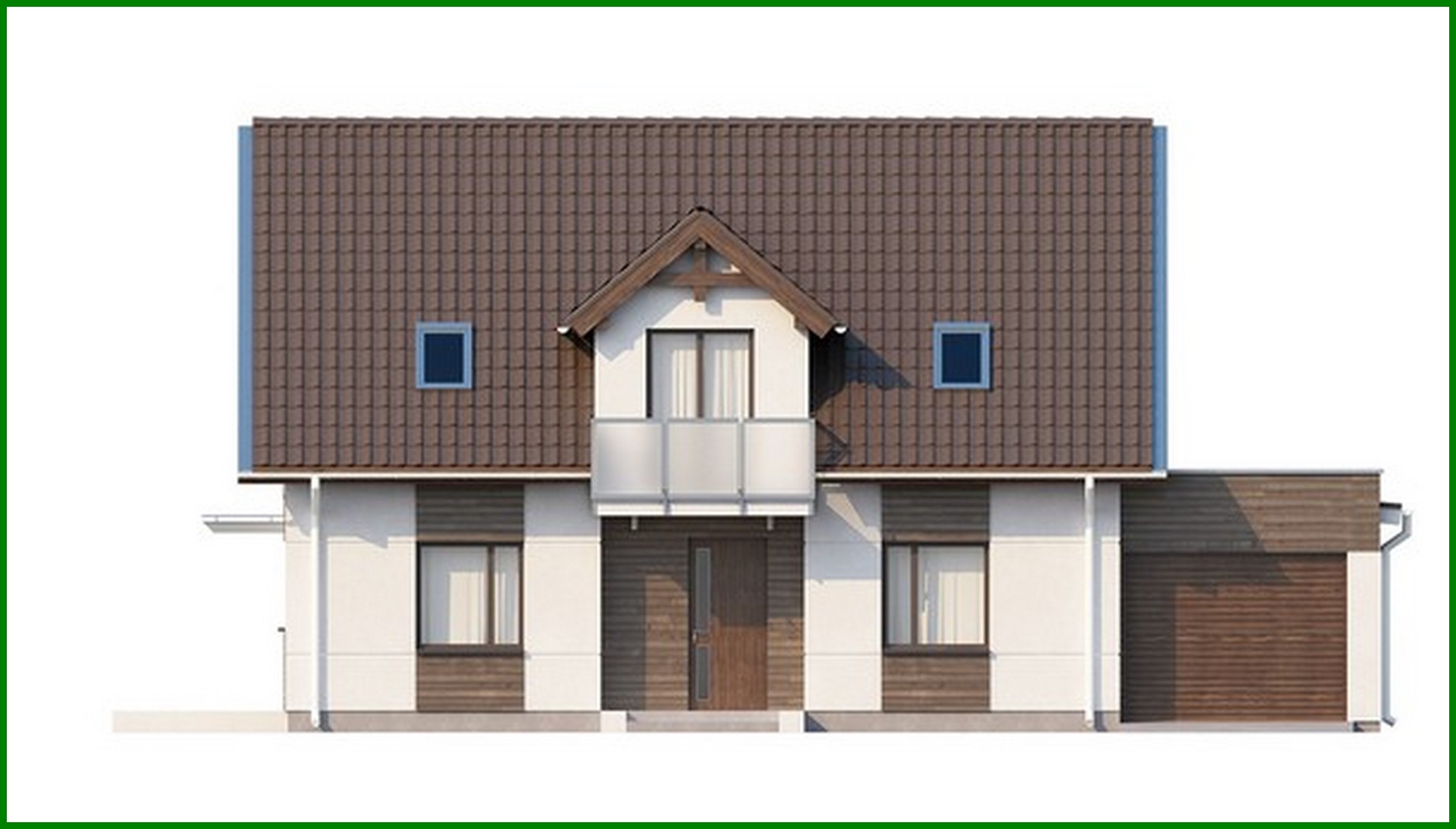 Galería de visualizaciones - Proyecto de casa con garaje y un ático original