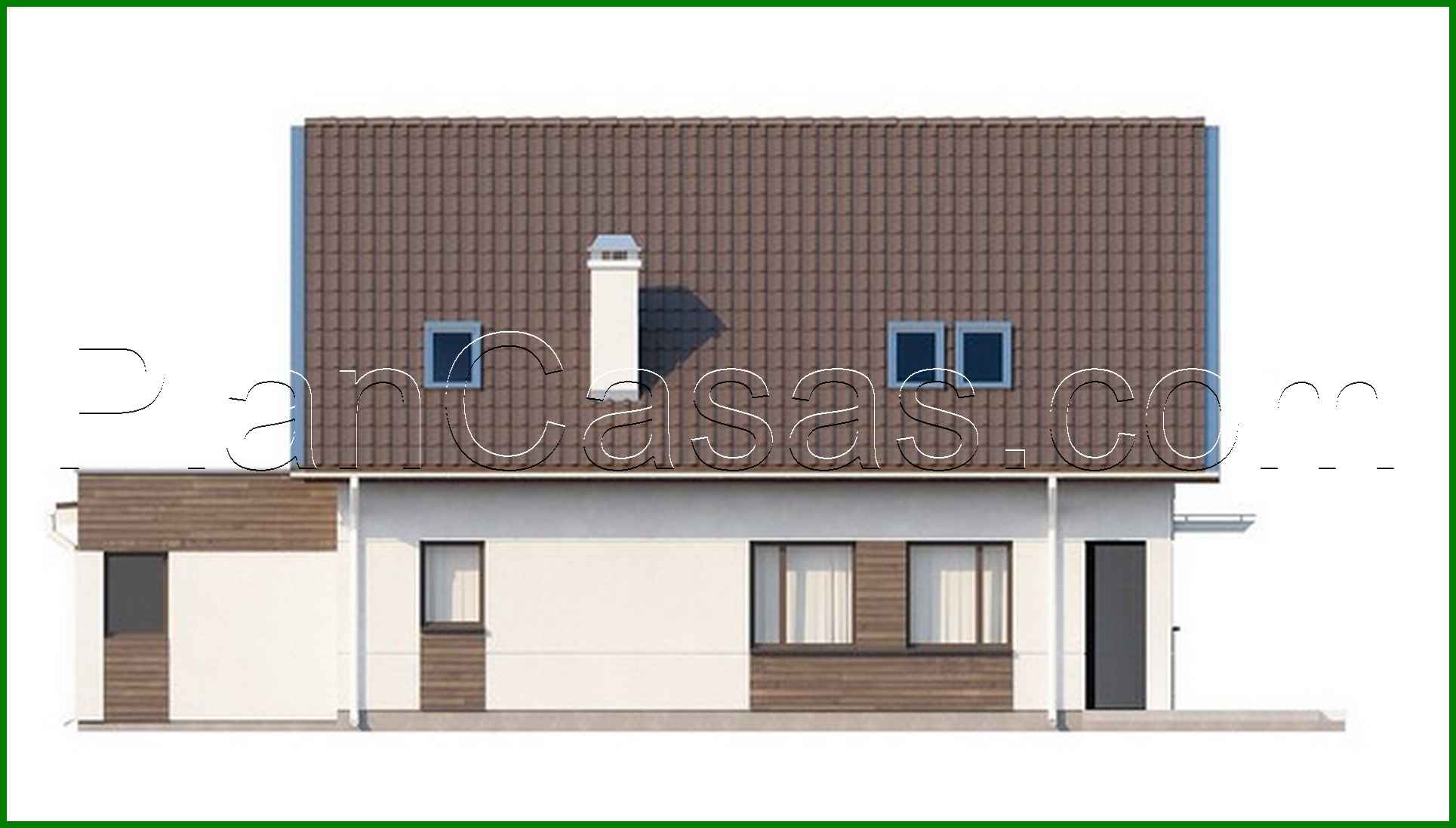 Galería de visualizaciones - Proyecto de casa con garaje y un ático original