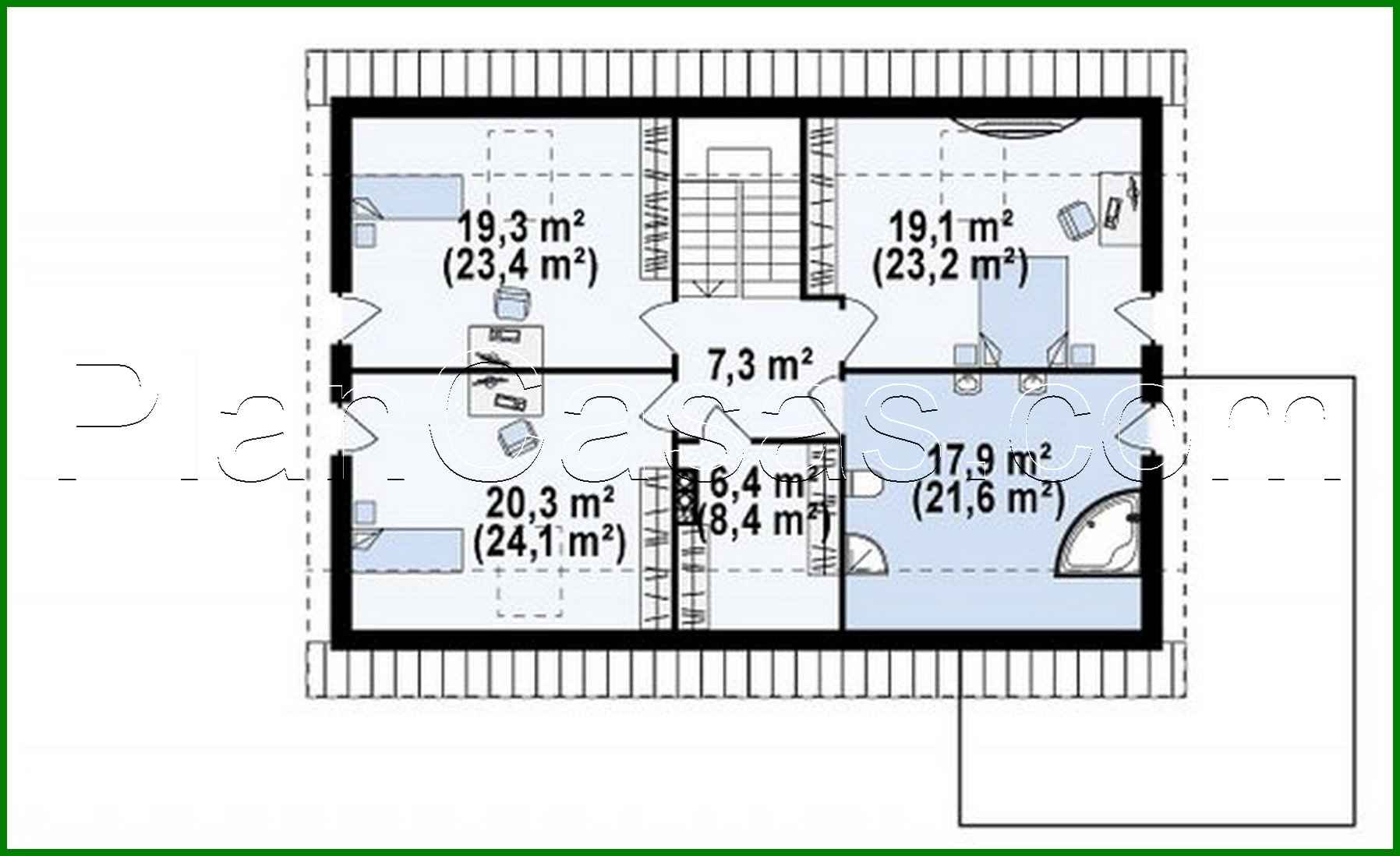 Galería de visualizaciones - Proyecto de casa con ático, salón y garaje doble
