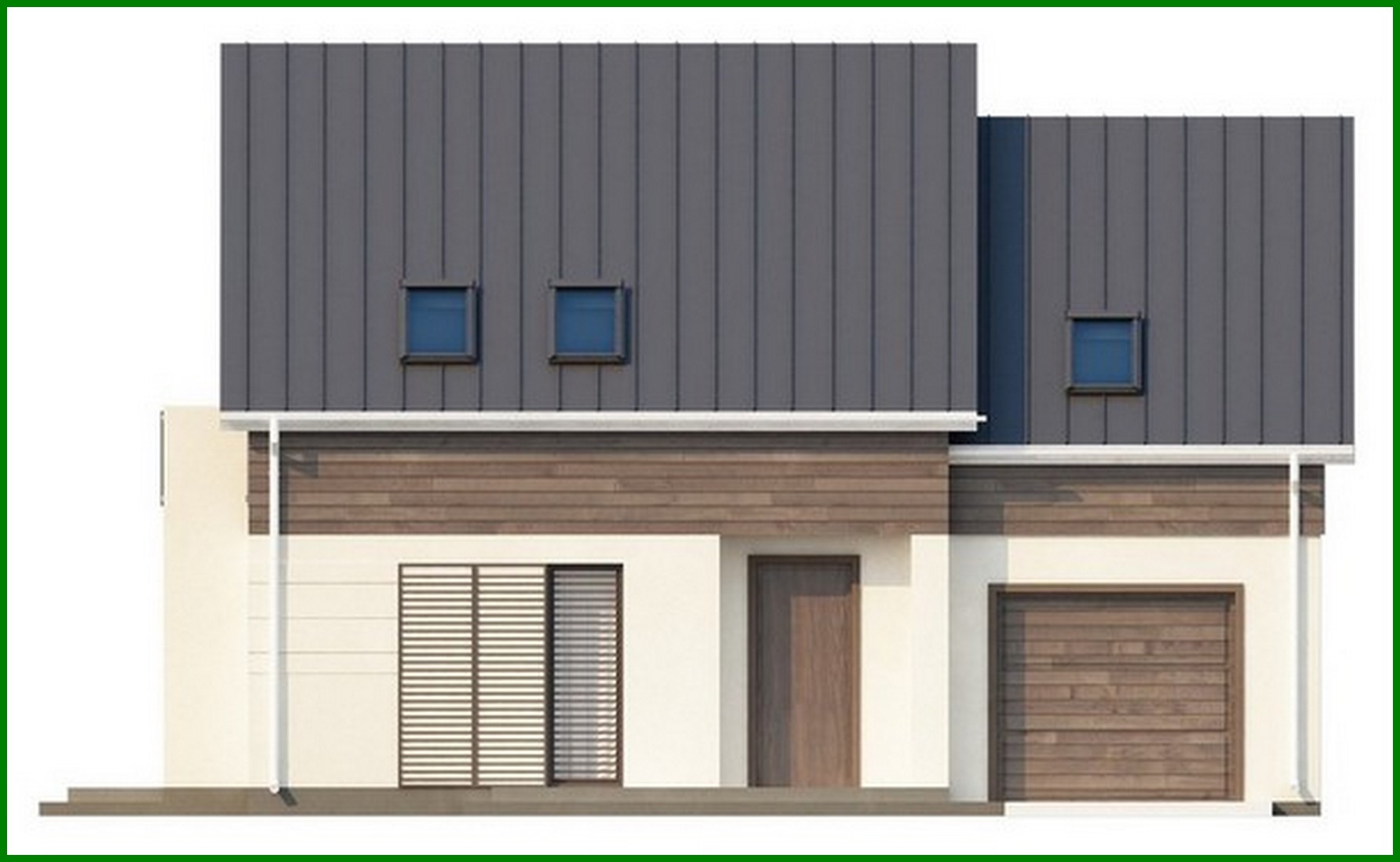 Galería de visualizaciones - Proyecto de una casa de formas sencillas con techo a dos aguas