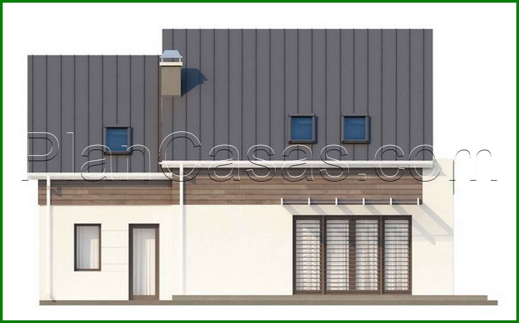 Galería de visualizaciones - Proyecto de una casa de formas sencillas con techo a dos aguas