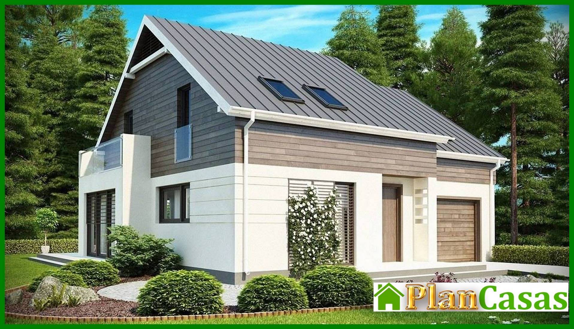 Galería de visualizaciones - Proyecto de una casa de formas sencillas con techo a dos aguas