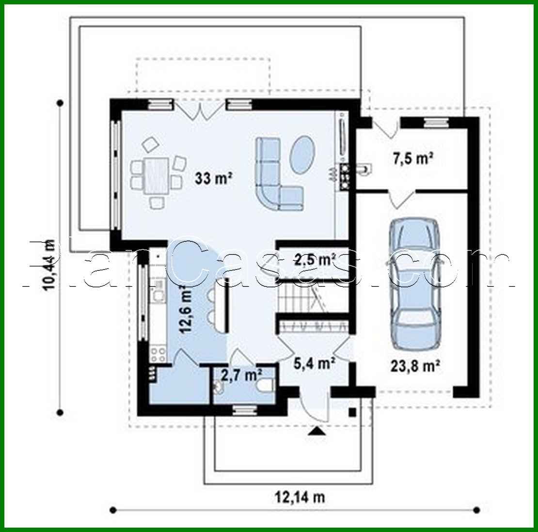 Galería de visualizaciones - Proyecto de una casa de formas sencillas con techo a dos aguas