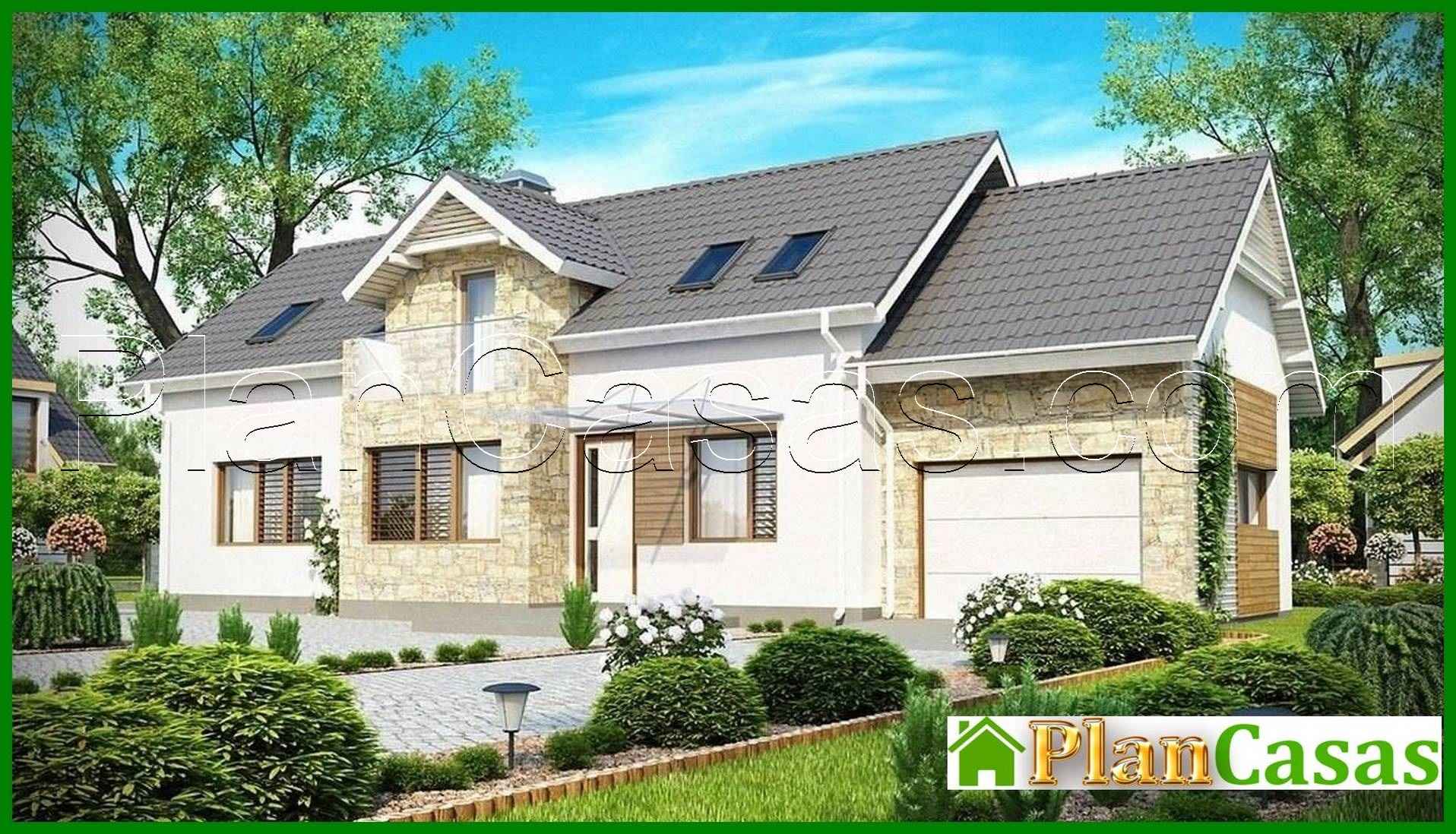 A project of a cottage with a bay window and an attic for a narrow plot house plan